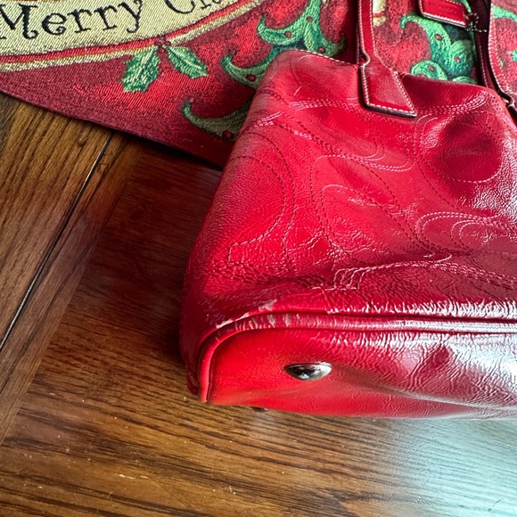 Coach - Red Patent Leather Satchel - Picture 12 of 12